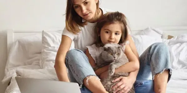 Mother and daughter in pest free room