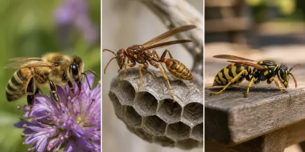 bee vs wasp vs yellow jacket comparison